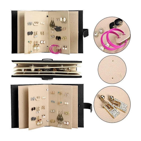Örhänge Organizer Bok Design Örhänge Hållare Resa Fällbara Stift Örhängen för Böcker, Plats för 42 Par