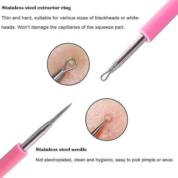 Profesjonell aknefjerningsnål, Whitehead & Blackhead Remover, Pimple Extractor Tool Beste gave Beste gave