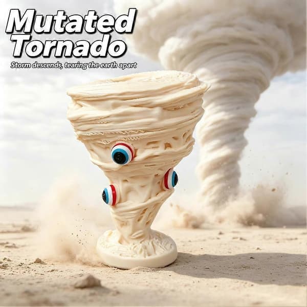 Tornado-figur - 3D-printet skrivebordsdekoration med katastrofetema til samlere og udstillinger B