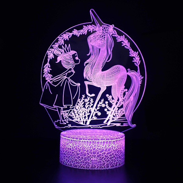 Vacker present 3d LED-lampa, 16-färgad USB-fjärrkontroll nattlampa, barnens födelsedagspresent