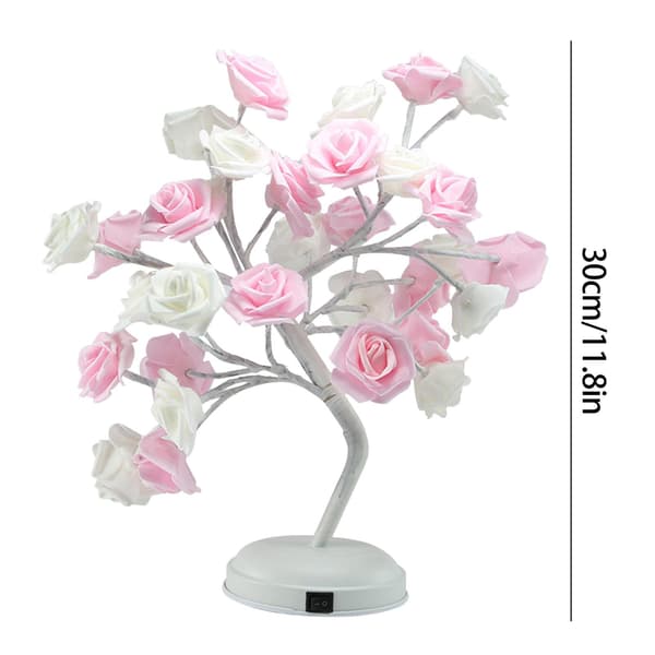 Hemdekor Vacker Rosbukett LED Träd Bordslampa Ljus Fest Bröllop Heminredning Present