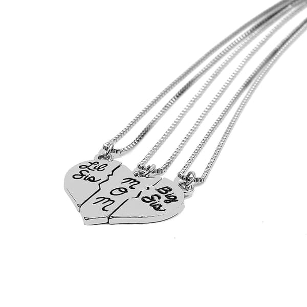 Mors dag present mamma dotter lager halsband mors dag present sömnad halsband（Silver）