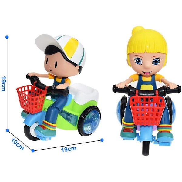 Barnens Mini Stuntbil, Elektrisk Trehjuling Leksak, 360 Graders Rotation Trehjuling Med Musik Ljuseffekter, Present Till Barn (Pojke)