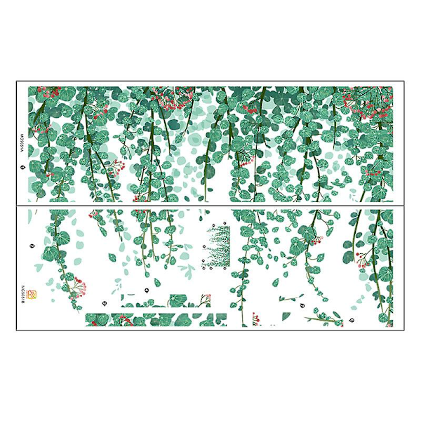 Vihreät kasvit Eukalyptusviinilehdet Seinätarra Irrotettava Vesiväri Seinätaide Dekoori Kuori ja Liimaa Seinätarra (2 arkkia)