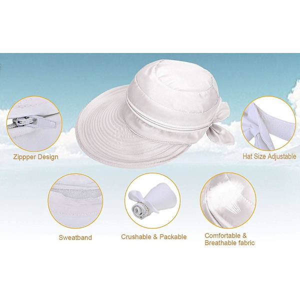 Uv-skydd Strandhattar Sun Shade Strandhatt（Vit）
