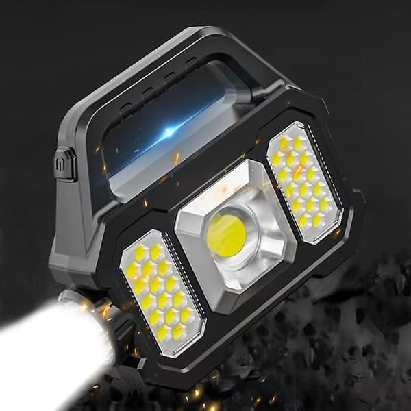 Aurinkokäyttöinen taskulamppu, led-taskulamppu, taskulamppu, USB-ladattava taskulamppu, vaellustaskulamppu, zoom-taskulamppu, työvalot, led-taskulamppu, Se