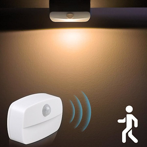 Automatisk LED-nattlampa [1-pack] Klistermärke Rörelsesensor Vägg Nattlampa Väggmonterad Nattlampa