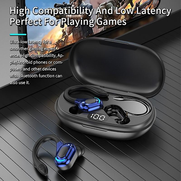 Tws Langaton Bluetooth-kuuloke Pitkä Valmiusaika Handsfree-kuulokkeet Langattomat Business-kuulokkeet Urheilukuulokkeet Hifi Mini-korvakoukut Kuulokkeet Mikrofonilla Led