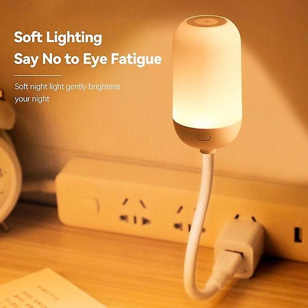 Usb-berøringsnattlys Usb direkte plugg dimbar bordlampe for powerbank camping pc bærbare bøker nattbelysning