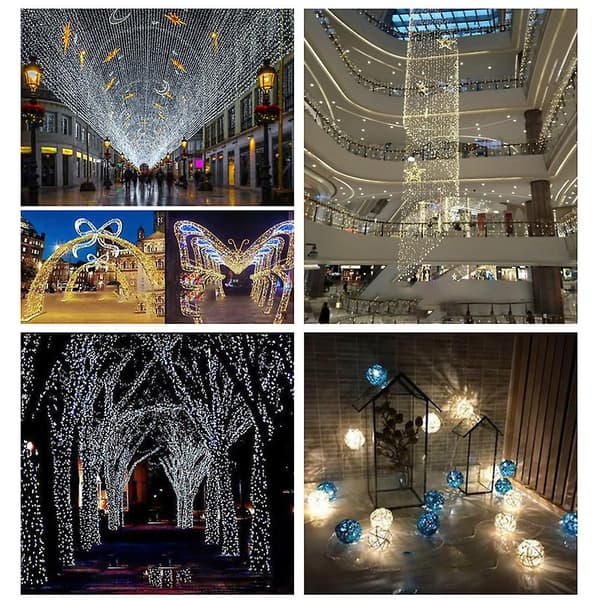 Solcellslingor 65,6ft 200LED 8 mönster Julslingor för trädgård Bröllop(Flerfärgad)