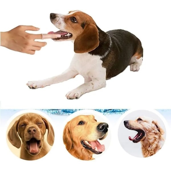 Hundtandborstar, fingertandborstar för husdjur, tandvårdsborstar, naturliga silikonfingertandborstar för hundar och katter