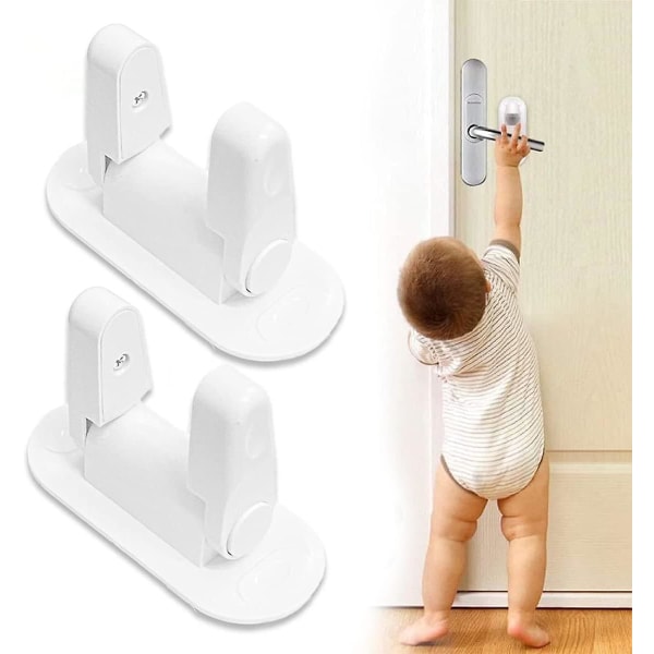 Dörrspak Baby Förbättrad barnsäkerhet Dörrspakslås och handtag 3m Sticky White - 2 st