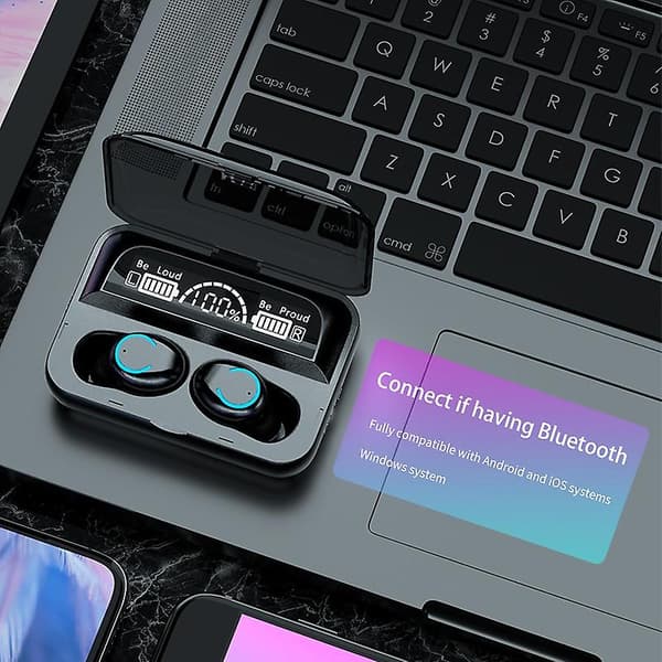 Bluetooth 5.0 Trådløse Ørepropper Vanntett Hodetelefoner Støyreduksjon