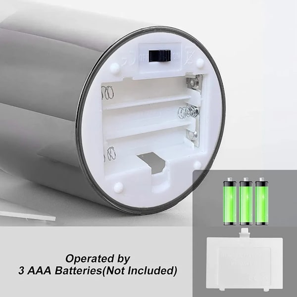 3-osainen LED-liekitön kynttilä kaukosäätimellä ja ajastintoiminnolla, LED-kynttilät 4/5/6 tuumaa paristokäyttöiset vahavalot, harmaa