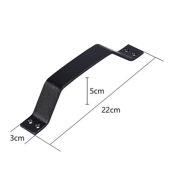 22*3*5cm Solid Stål Dørhåndtak Svart Låvedørhåndtak