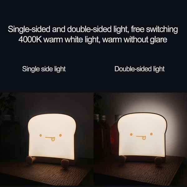 Sød Toast Brød Natlys, bærbar LED Natlampe Til Soveværelse_s（Gluttonous）