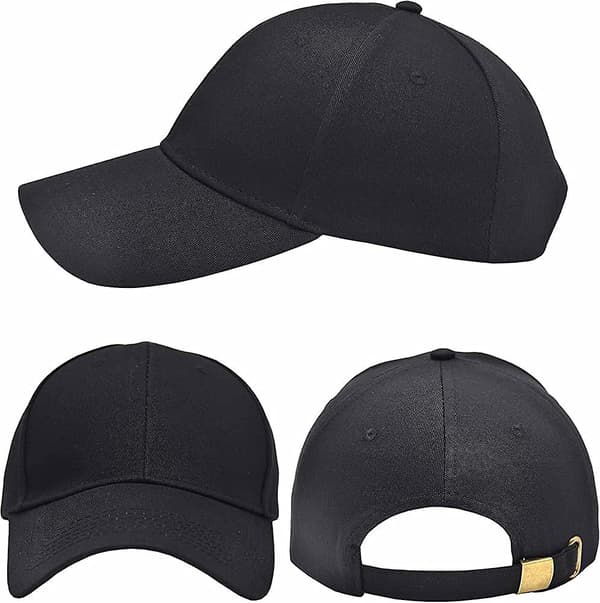 3 pakker Heilwiy Unisex Plain Cotton Strapback Baseball Hat Justerbar, One Size Fits Low Gift