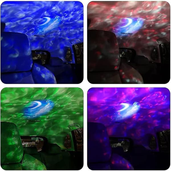 Projektor, acsergery 3 i 1 LED-projektor Ocean Wave-projektor USB Starry
