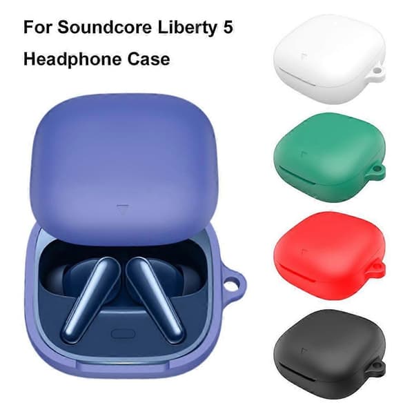 Silikonskyddsfodral för Soundcore Liberty 5 hörlurar, stötsäkert Red