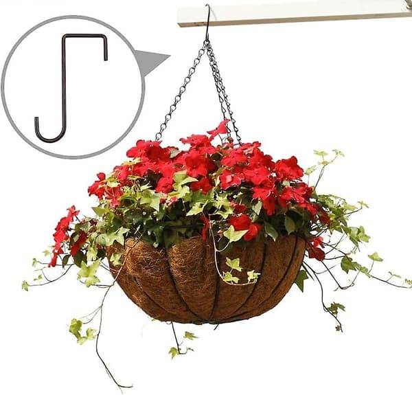 6 stk. Havekrog Rustfrit Stål Hegnskrog, Plantekrog, Metal Terrassekrog, Jernhegnskrog til Ophængning af Lys, Planter, Fuglefoderbræt