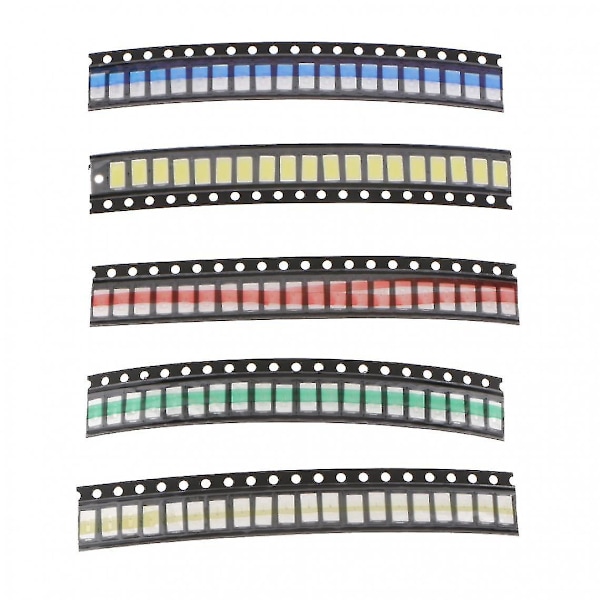100 stk Smd Led assortert diodelyssett superlysende Smd Led-sett 0603