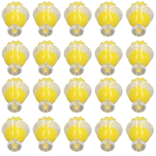 20 stk 1:12 dukkehus smoothie DIY morsom simulert miniatyr smoothie dukkehus dekorasjonstilbehør gul