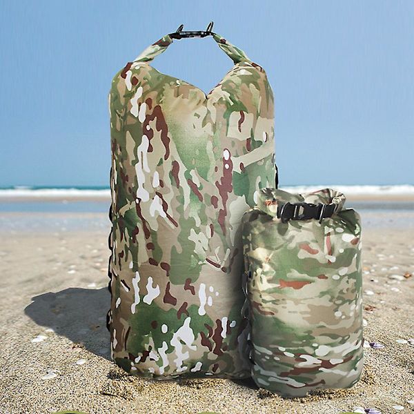 Camping Utomhus Bärbar Kamouflage Vattentät Väska Camping Simning Dykning（35L，grön）