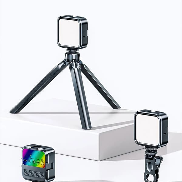 Videolys med klips, 3 lystilstande mini videolys, 64 LED fotolys med 2000mAh batteri