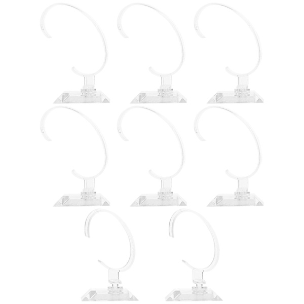 8 st plast klockhållare klockdisplayhållare plast klockställ C-typ klockställ（5,5X3,6CM, transparent）