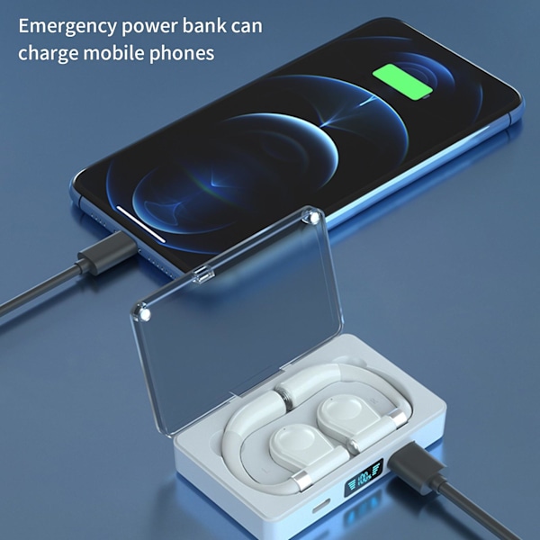 Bluetooth 5.3 Retro Öronmonterad Digital Display Intelligent Brusreducering Trådlösa Bluetooth-hörlurar Kan Användas Som Powerbank
