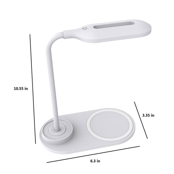 LED-skrivebordslampe med trådløs lading og 3 fargemoduser