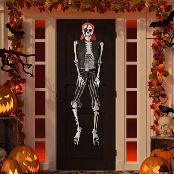 FLASIDU Ledat Människoskelett för Halloweenfestdekoration 165 cm