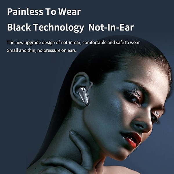 Bluetooth-headset, luftledningsheadset, smärtfritt bärande, digital display, öronmonterat, enkelörat, 5.2 Bluetooth-headset, headset A