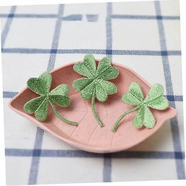 5 stk. plante klistermærker mode jakke pailletter jakker tegneserie stof klistermærker irsk broderet patch stryge på reparation grøn broderi badge