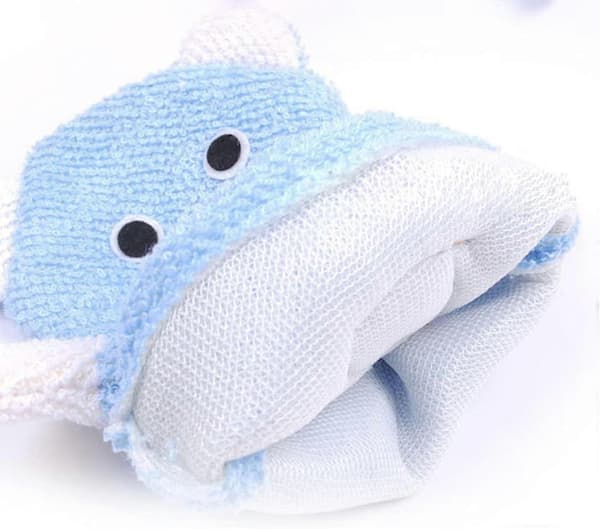 Barnbadsvamp i Loofah, Giftfri, Hudvänlig Mjuk Terryduk Baddocka, Badhandskar, Terryduk Badhandskar 3-pack, (Cartoon