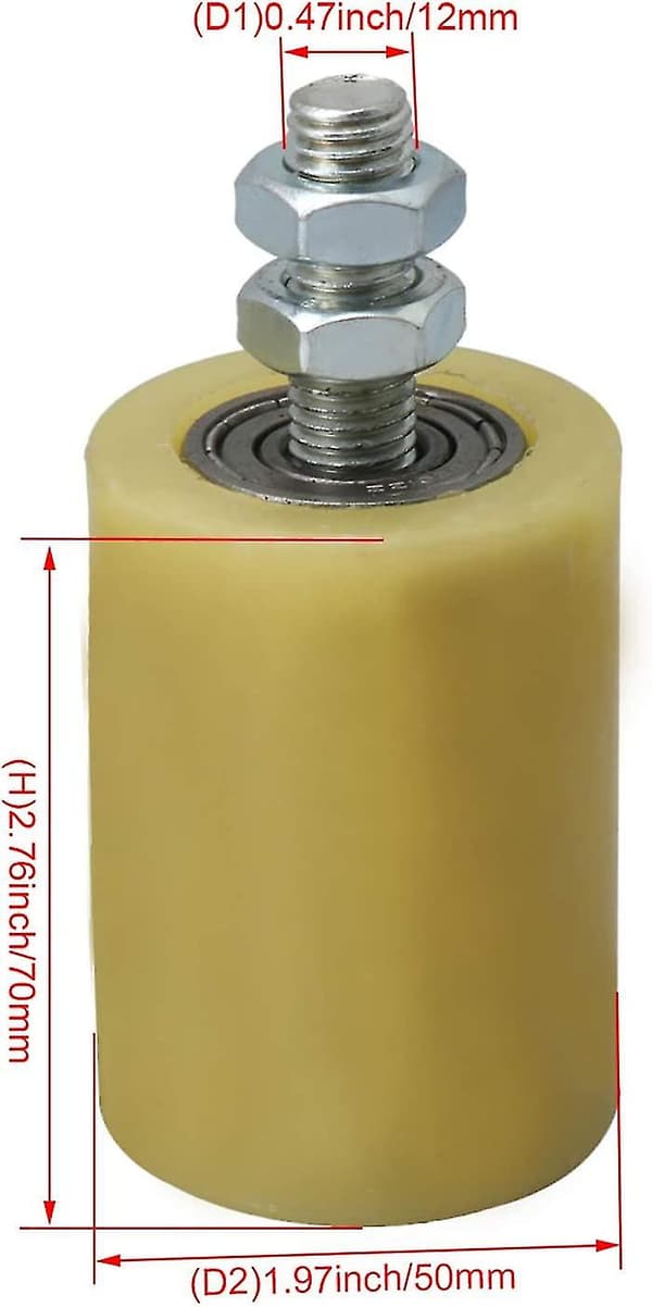 M12 50 X 70mm Rullager Stål Pp Styrhjul Med 6201 Lagerinsats 2-pack