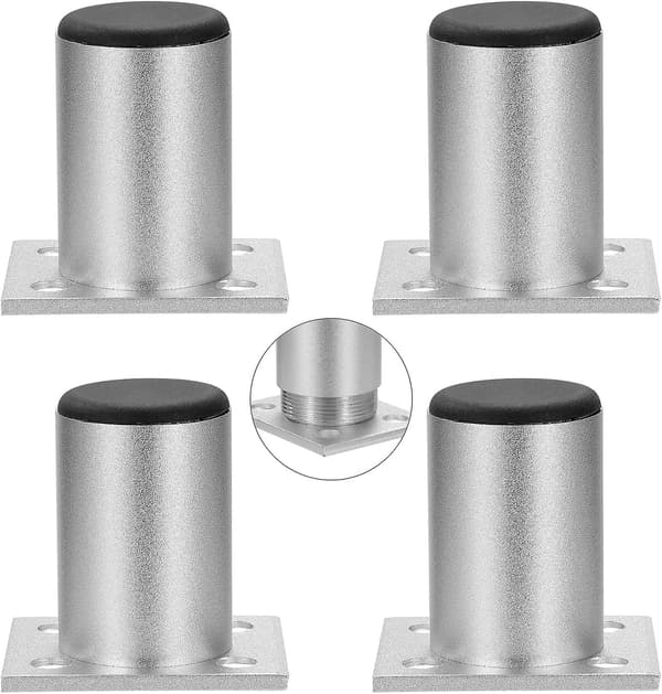Justerbare møbelben skabsfødder aluminiumslegering til sofashelfer Belastning 1 stk op til 50 kg 60mm 4 stk