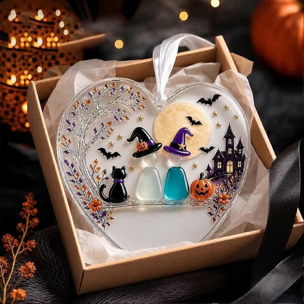 Halloween-prydnad i havsglas för vänskap, 8 cm akryl, kompakt B