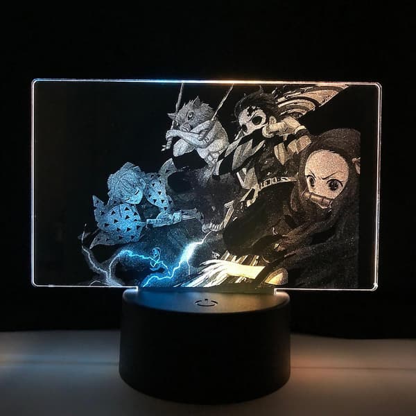 Led Natlys Anime Akryl Indgraveret Dobbelt Farve