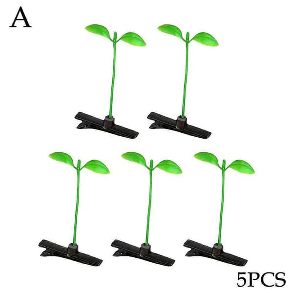 Grässtrå-hårspännen - Söt böngroddesign, starkt grepp, 5-pack green flower