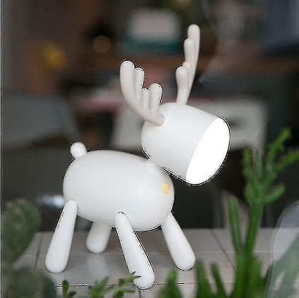 Natlys Omgivende Belysning Led Hjortelys Børnebordlampe Hvid
