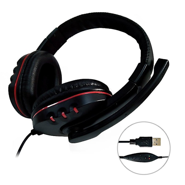 Justerbar lydstyrke Stereo Sound Noise Canceling Headset med mikrofon