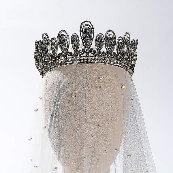 Kronor för kvinnor Rhinestone Vattendroppar Tiara Halloween Pannband Prinsessfödelsedag Håraccessoarer
