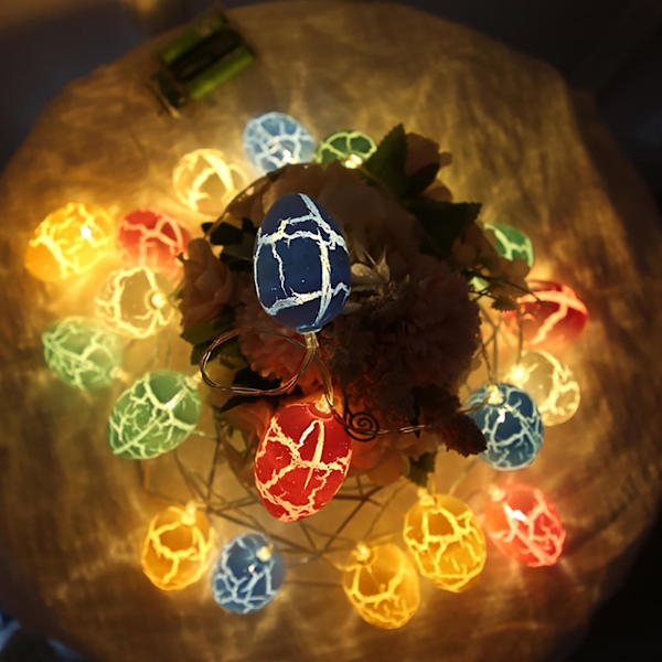 Påskäggstråd ljusslingor batteridriven ljusfest heminredning lampor（flerfärgad）