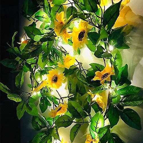 Solros Dekor Stränglampor med 20 LED Fe Ljus för Hem/ Rum/ Sovrum/ Badrum (Batteridriven)