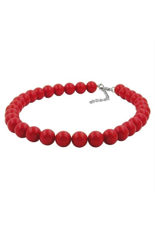 Halsband Mörkröda Pärlor 12mm 70cm - Gl01511-70