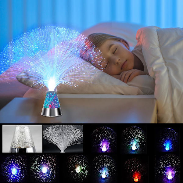 Is Led Farveskiftende Fiber Lys Lys Stjerne Lys Ferie Dekoration Lys Stik-i Natlys（Hvid）