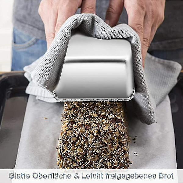 2023-brødform, sæt med 2, rustfrit stål brød bageform, rektangulær kageform A