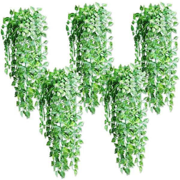 Pala keinotekoisia riippuvia kasveja, 90 cm tekomuratti roikkuu scindapsuksen vihreitä lehtiä koristeeksi,