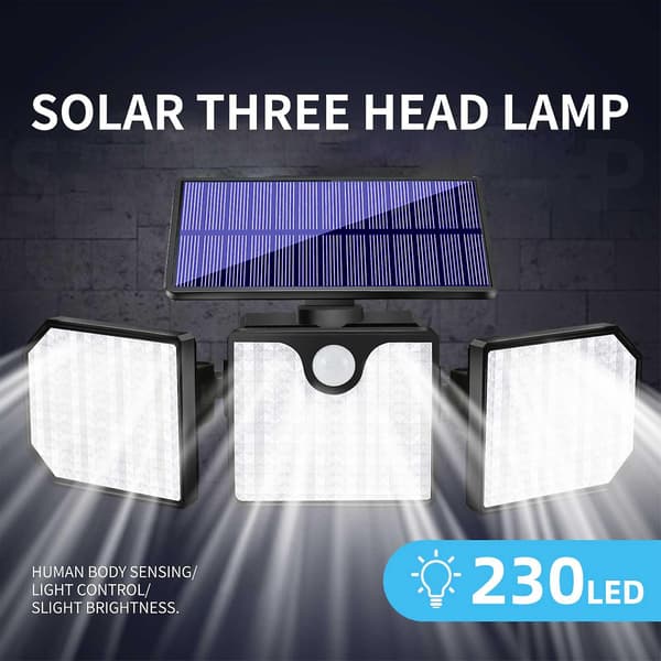 230 LED 2200LM Solcellslampa med Rörelsesensor, Utomhus Säkerhetslampa
